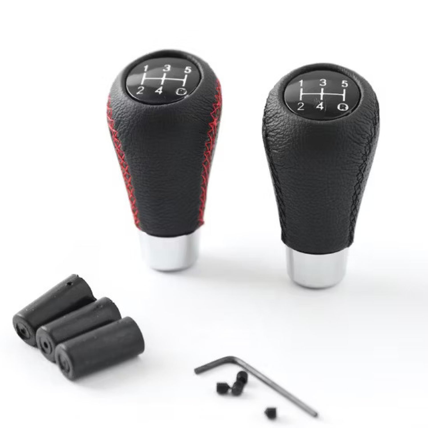Universal-5-Speed-Manual-Leather-Red-Stitch-Car-Gear-Stick-Shift-Knob-Shifter-Lever-Pen-Replacement-Gearstick-Car-Interior-Parts Universal-5-Speed-Manual-Leather-Red-Stitch-Car-Gear-Stick-Shift-Knob-Shifter-Lever-Pen-Replacement-Gearstick-Car-Interior-Parts